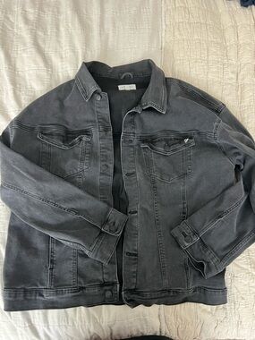 Carly Jean Los Angeles gray denim Hunter Jean jacket